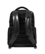 PIQUADRO BLUE SQUARE  Zaino porta PC 15,6" in pelle Nero - Zaini da lavoro porta PC - 3