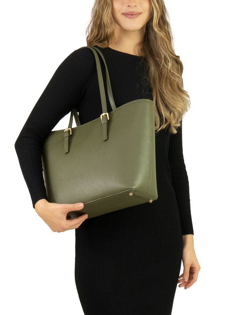 CHIARA Borsa shopper in pelle dollaro oliva - Borse Donna