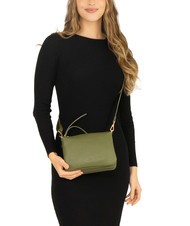 LESAC SIMONA Borsa a tracolla tris pelle dollaro oliva - Borse Donna - 4