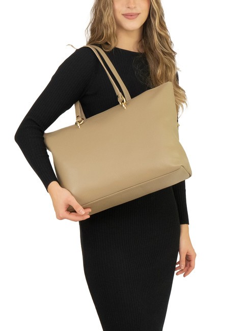 VIOLA  Shopping Bag in pelle taupe chiaro - Borse Donna