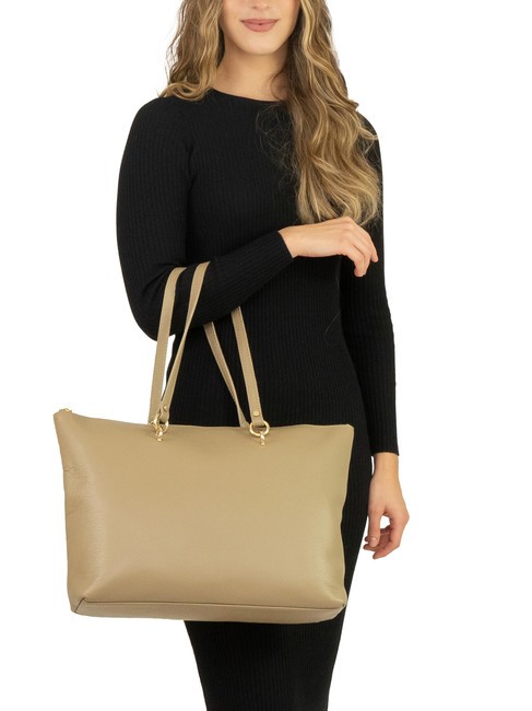 VIOLA  Shopping Bag in pelle taupe chiaro - Borse Donna