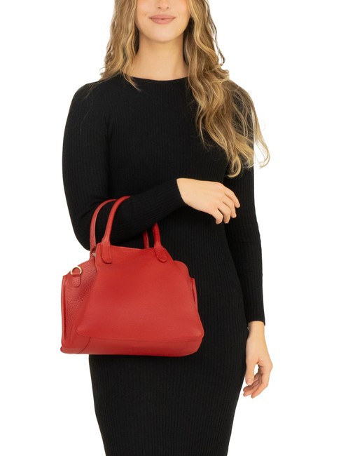 ALICE Borsa a mano in pelle con tracolla rosso - Borse Donna