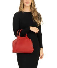 LESAC ALICE Borsa a mano in pelle con tracolla rosso - Borse Donna - 4