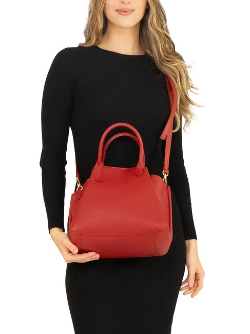 ALICE Borsa a mano in pelle con tracolla rosso - Borse Donna