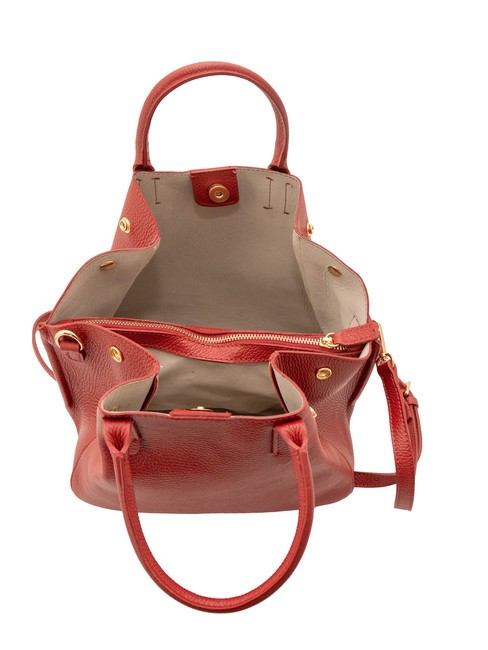 ALICE Borsa a mano in pelle con tracolla rosso - Borse Donna