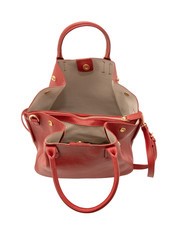 LESAC ALICE Borsa a mano in pelle con tracolla rosso - Borse Donna - 6