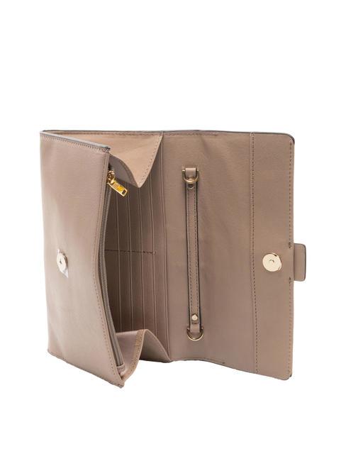 CAMPIONARIO - W99 Portafoglio porta smarthphone in pelle BEIGE - Portafogli Donna