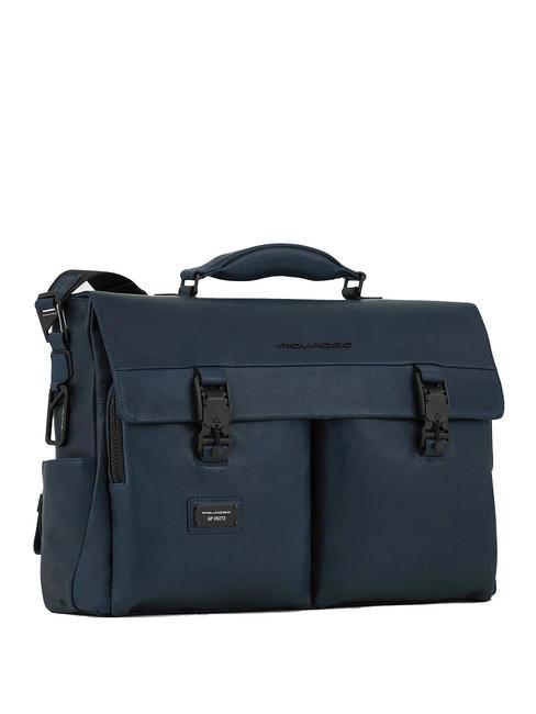 CAMPIONARIO - HARPER Cartella porta PC 15,6", in pelle blu - Cartelle Lavoro