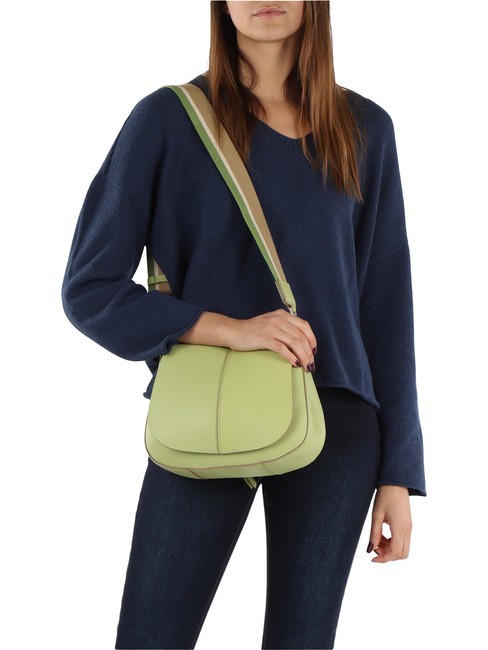 HELENA ROUND Borsa in pelle con doppia tracolla acerbo - Borse Donna