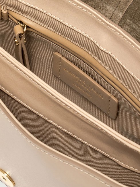 HELENA ROUND Borsa in pelle con flap cream - Borse Donna