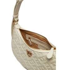 PINKO HALF MOON MINI  Borsa a spalla, in pelle bianco seta-antique gold - Borse Donna - 4