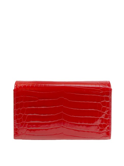 SHINY CROCO Pochette con tracollina metallica ROSSO - Borse Donna