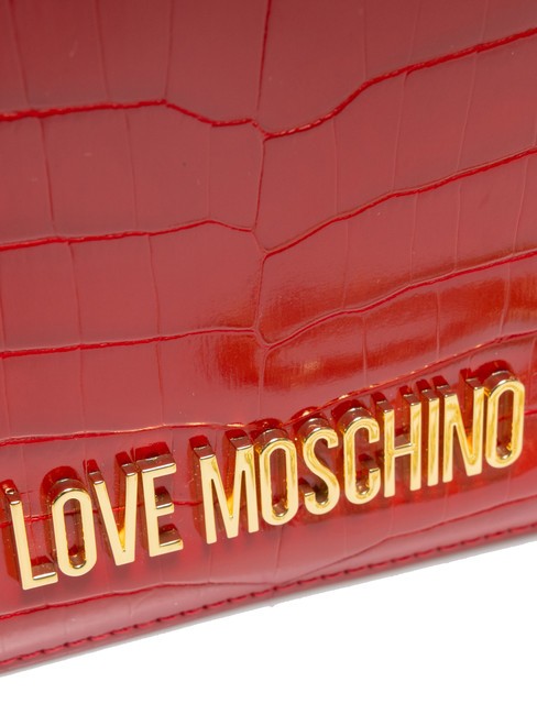 SHINY CROCO Pochette con tracollina metallica ROSSO - Borse Donna