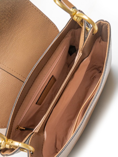 ELISABETTA Borsa con flap a spalla in pelle oyster abb. oro - Borse Donna