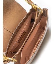 THE BRIDGE ELISABETTA Borsa con flap a spalla in pelle oyster abb. oro - Borse Donna - 5