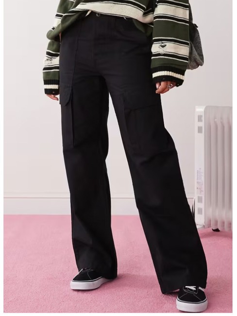 ARROYO WIDE LEG Pantalone cargo gamba larga black - Pantaloni Donna