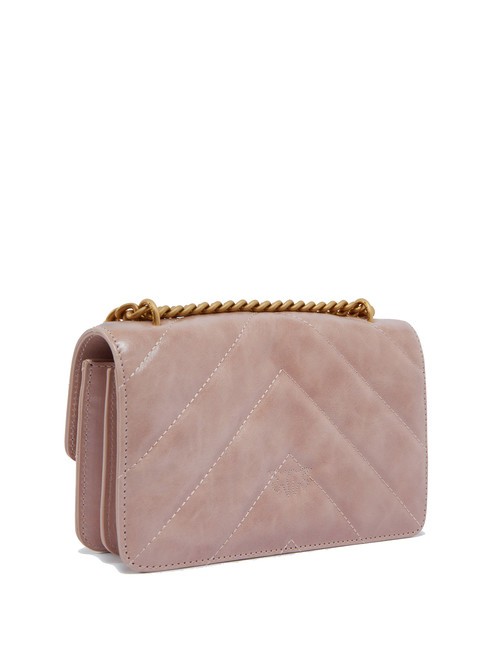 LOVE ONE MINI Borsa mini in pelle crosta cipria-antique gold - Borse Donna