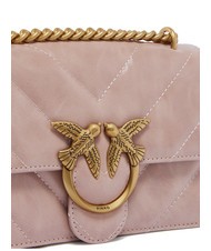 PINKO LOVE ONE MINI Borsa mini in pelle crosta cipria-antique gold - Borse Donna - 3