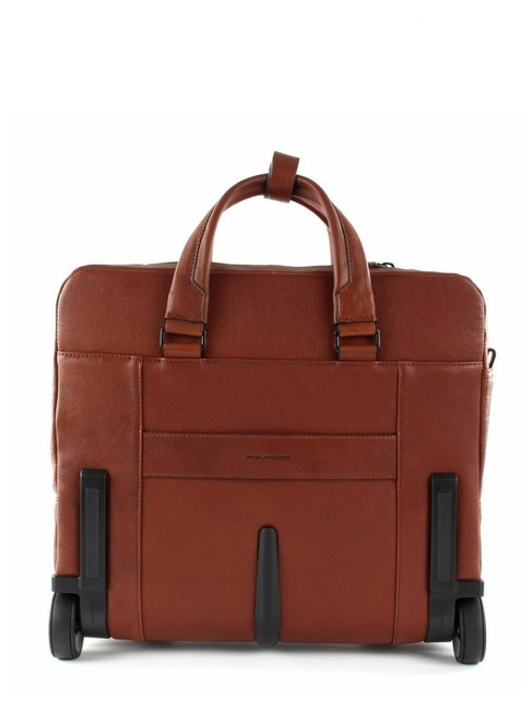 CAMPIONARIO - BLACK SQUARE Trolley Pilota porta PC 15,6", in pelle CUOIO - Trolley Pilota