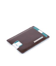 PIQUADRO CAMPIONARIO - BLUE SQUARE  Portacard piatto in pelle - Portafogli Uomo