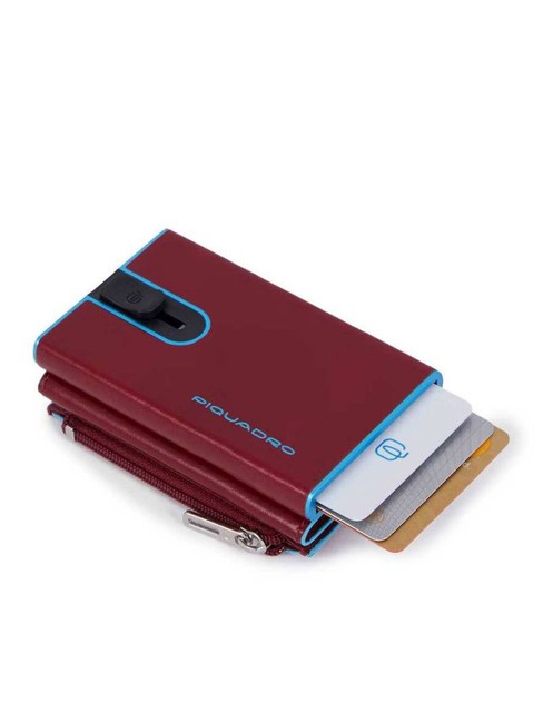 BLUE SQUARE Portafoglio in pelle con sliding system ROSSO - Portafogli Uomo