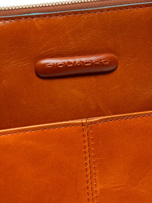 CAMPIONARIO - BLUE SQUARE Portablocco A4 in pelle con manici ARANCIO - Porta tablet & Organizer