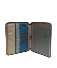 PIQUADRO CAMPIONARIO - SIGNO Portablocco A4 in pelle e tessuto - Porta tablet & Organizer