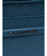 PIQUADRO CAMPIONARIO - SIGNO Portablocco A4 in pelle e tessuto avio - Porta tablet & Organizer - 3