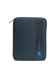 PIQUADRO CAMPIONARIO - PQ-BIOS Portablocco A4 in pelle e tessuto blu - Porta tablet & Organizer - 4