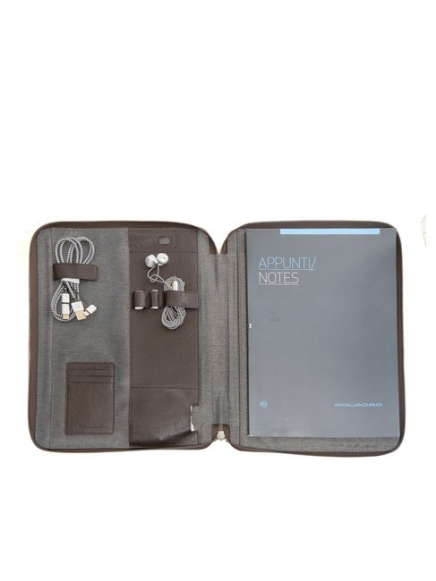 CAMPIONARIO - BLACK SQUARE Portablocco A4 in pelle moro - Porta tablet & Organizer