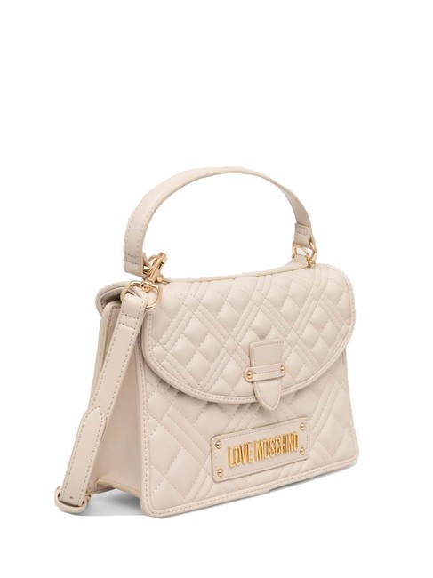 QUILTED Borsa cartelletta con tracolla avorio - Borse Donna