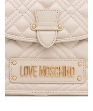 LOVE MOSCHINO QUILTED Borsa cartelletta con tracolla avorio - Borse Donna - 4
