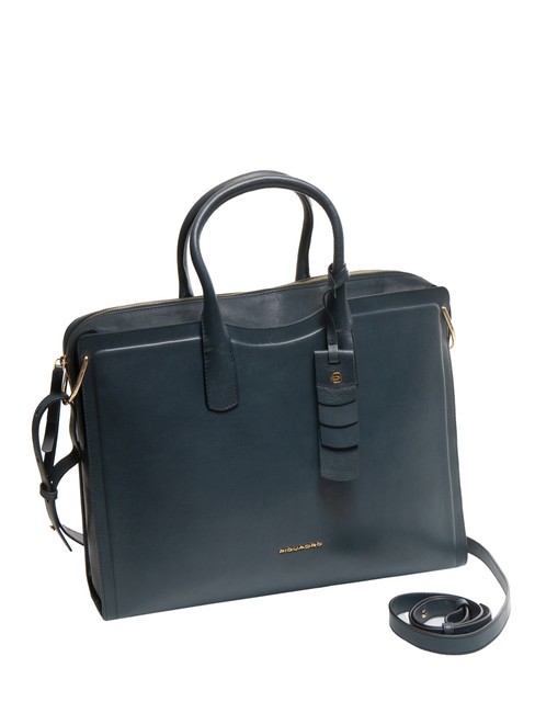 CAMPIONARIO - GEA  Cartella porta PC 15,6" in pelle blu - Cartelle Lavoro
