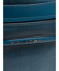 PIQUADRO CAMPIONARIO - SIGNO Borsone in tessuto fiammato e pelle avio - Borsoni - 2