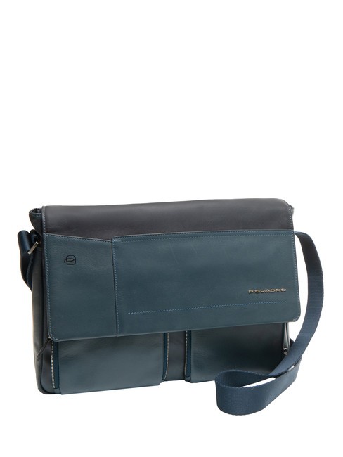 CAMPIONARIO - CARY Messenger in pelle, porta pc 13" blu - Cartelle Lavoro