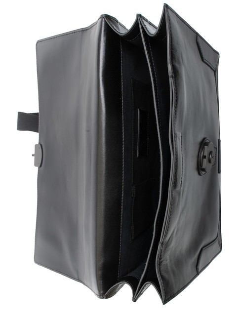 NERI  Cartella in pelle nero/rutenio scuro opaco - Cartelle Lavoro