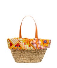 YNOT JAVA Borsa da mare media in paglia orange - Borse Donna - 4