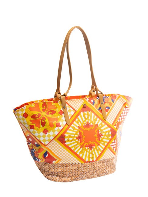 SICILY Borsa shopping grande da mare orange - Borse Donna