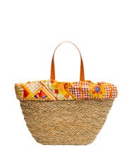 YNOT JAVA Borsa da mare grande in paglia orange - Borse Donna - 3