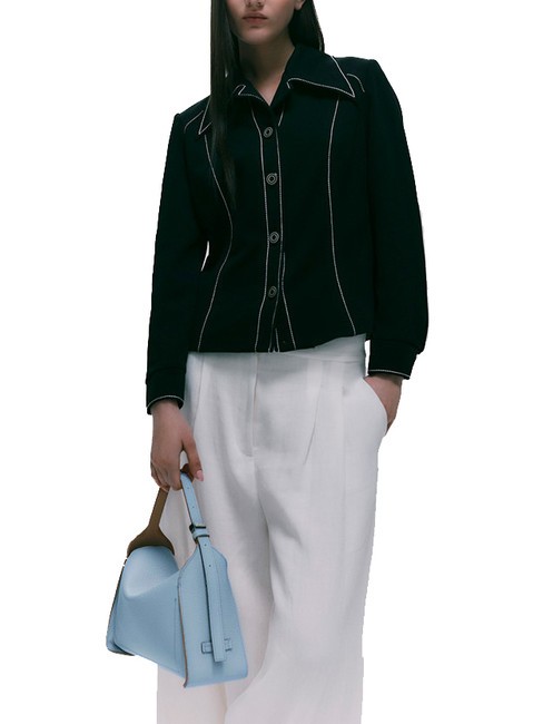 PENELOPE Borsa in pelle a spalla con tracolla sky-caramello - Borse Donna