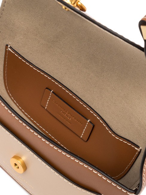 ISA Borsa in pelle con flap, a tracolla caramello-cream - Borse Donna