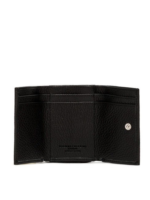 WALLETS GRAIN Portafoglio piccolo in pelle martellata Nero - Portafogli Donna
