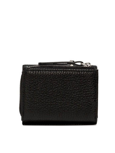 WALLETS GRAIN Portafoglio piccolo in pelle martellata Nero - Portafogli Donna