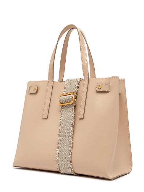 ALTEA Borsa shopping in pelle con tracolla cream - Borse Donna