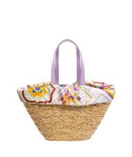 YNOT JAVA Borsa da mare grande in paglia purple - Borse Donna - 4