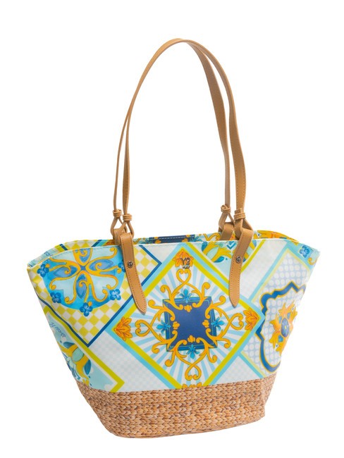 SICILY Borsa shopping media da mare blue - Borse Donna
