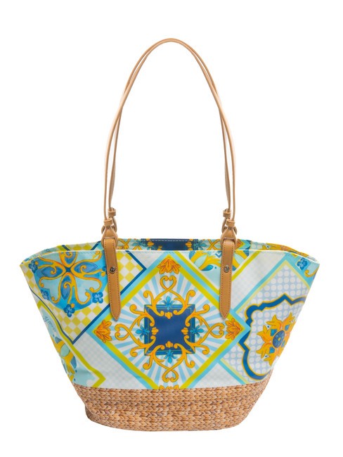 SICILY Borsa shopping media da mare blue - Borse Donna