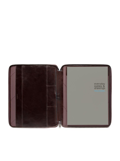 BLUE SQUARE Portablocco sottile in pelle formato A4 MOGANO - Porta tablet & Organizer