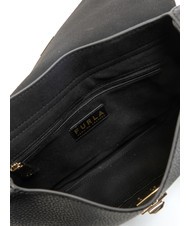 FURLA GLENN Borsa saddle in pelle stampa keria Nero - Borse Donna - 6