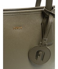 FURLA CLASSIC Borsa shopper in pelle stampa andromeda sage - Borse Donna - 5
